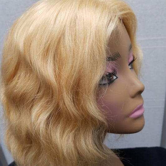 Standard DD Wavy Closure Wig 10" Platinum Blonde #613 - SL007