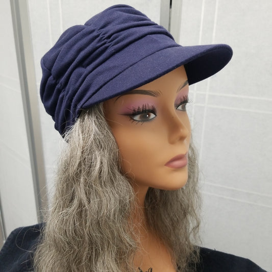 Pure Wavy LG Hat Wig 18" Natural Grey #NGX - LG914