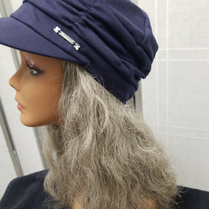 Pure Wavy LG Hat Wig 18" Natural Grey #NGX - LG914