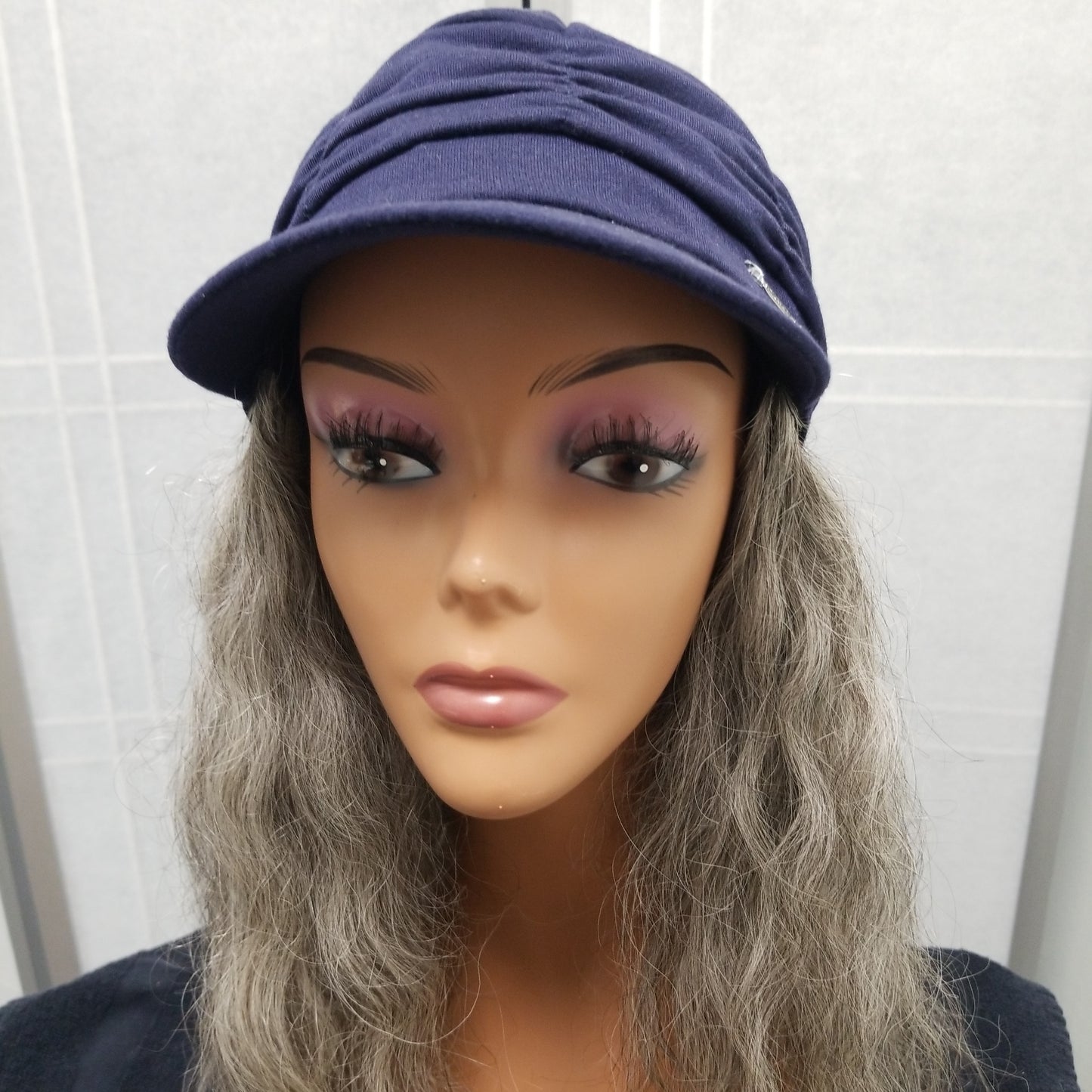 Pure Wavy LG Hat Wig 18" Natural Grey #NGX - LG914