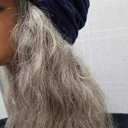 Pure Wavy LG Hat Wig 18" Natural Grey #NGX - LG914