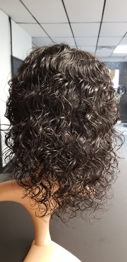 Full lace natural curly wig 10"